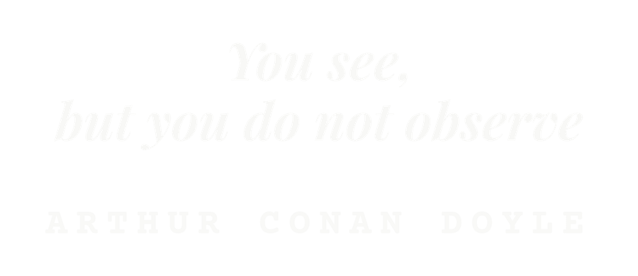 You see, but you do not observe