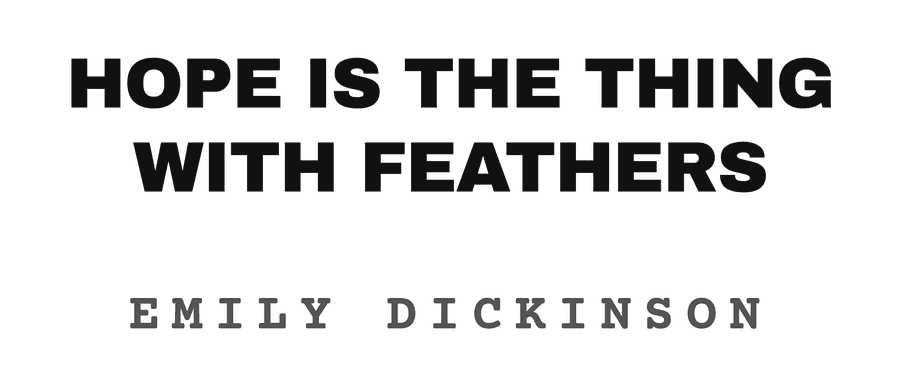 Hope is the thing with feathers