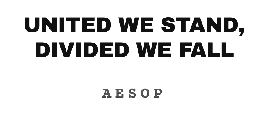 United we stand, divided we fall