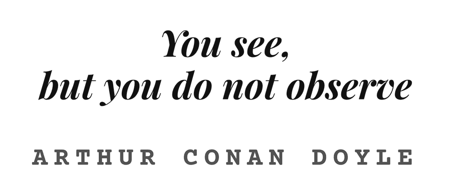 You see, but you do not observe