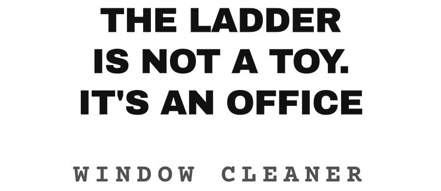 The ladder is not a toy. It's an office