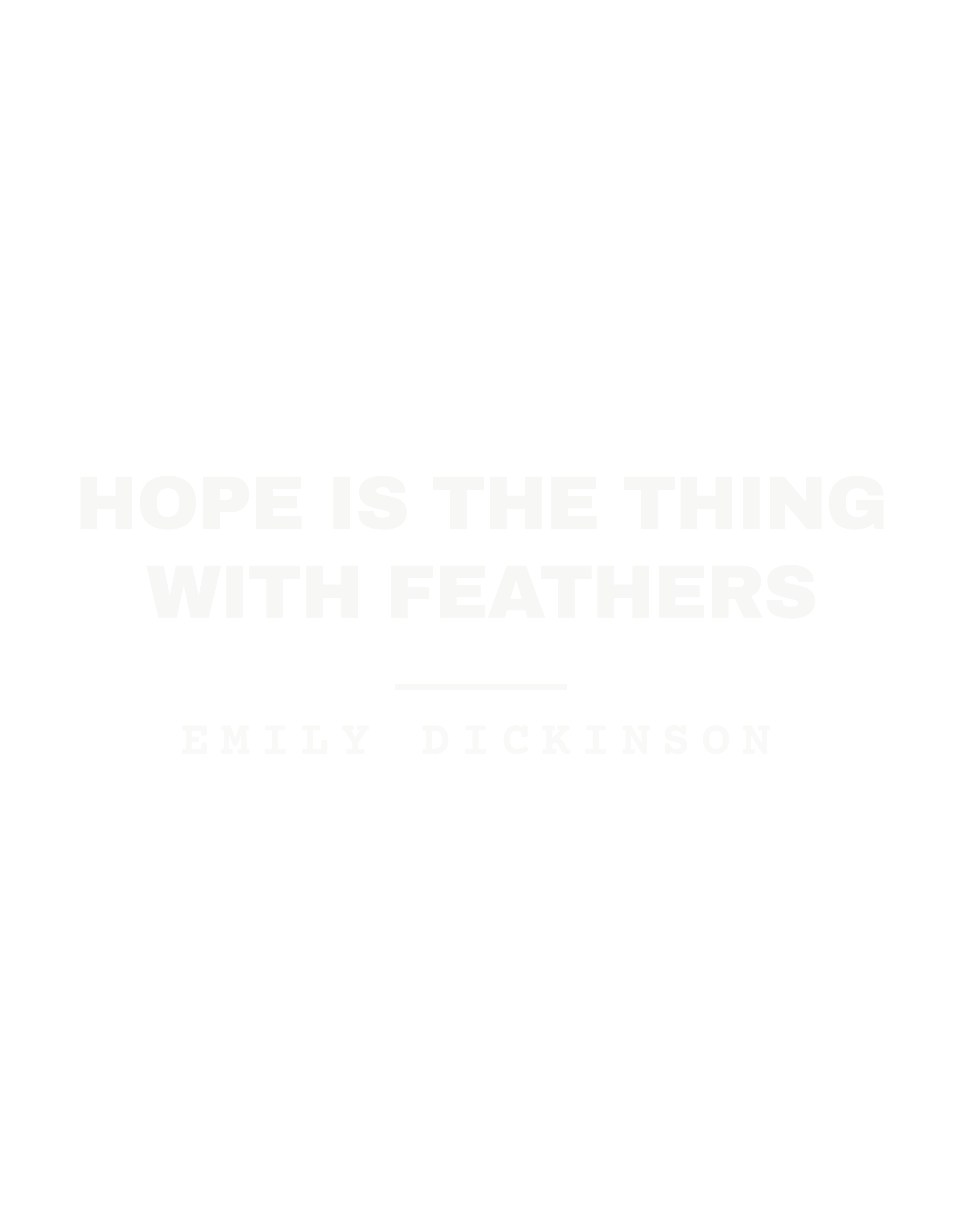Hope is the thing with feathers