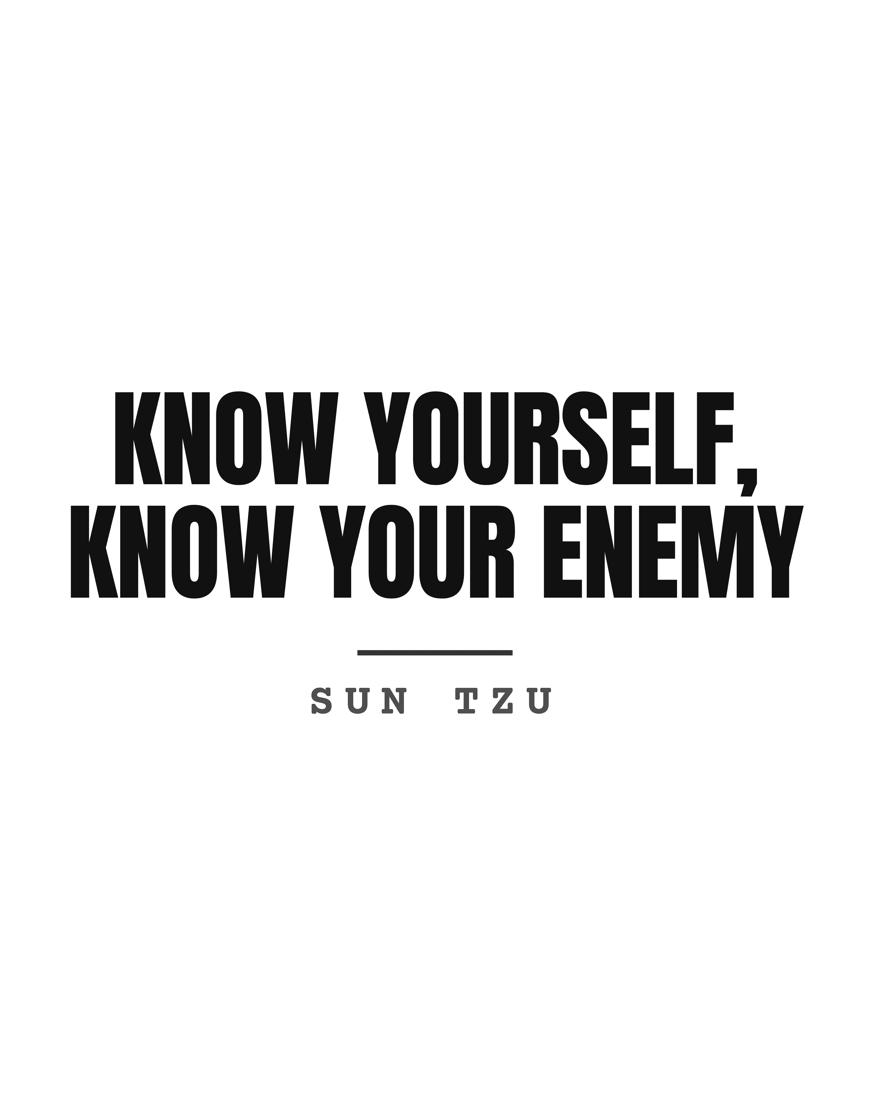 Know yourself, know your enemy