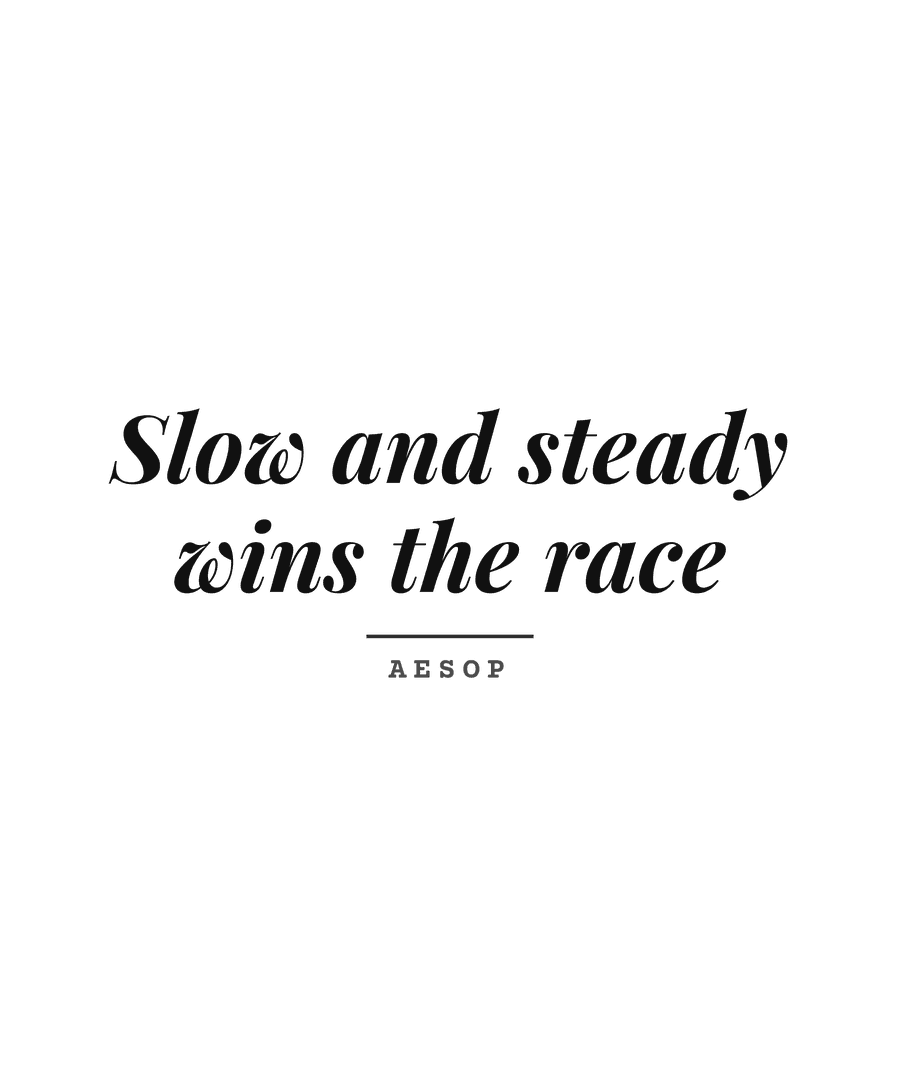 Slow and steady wins the race