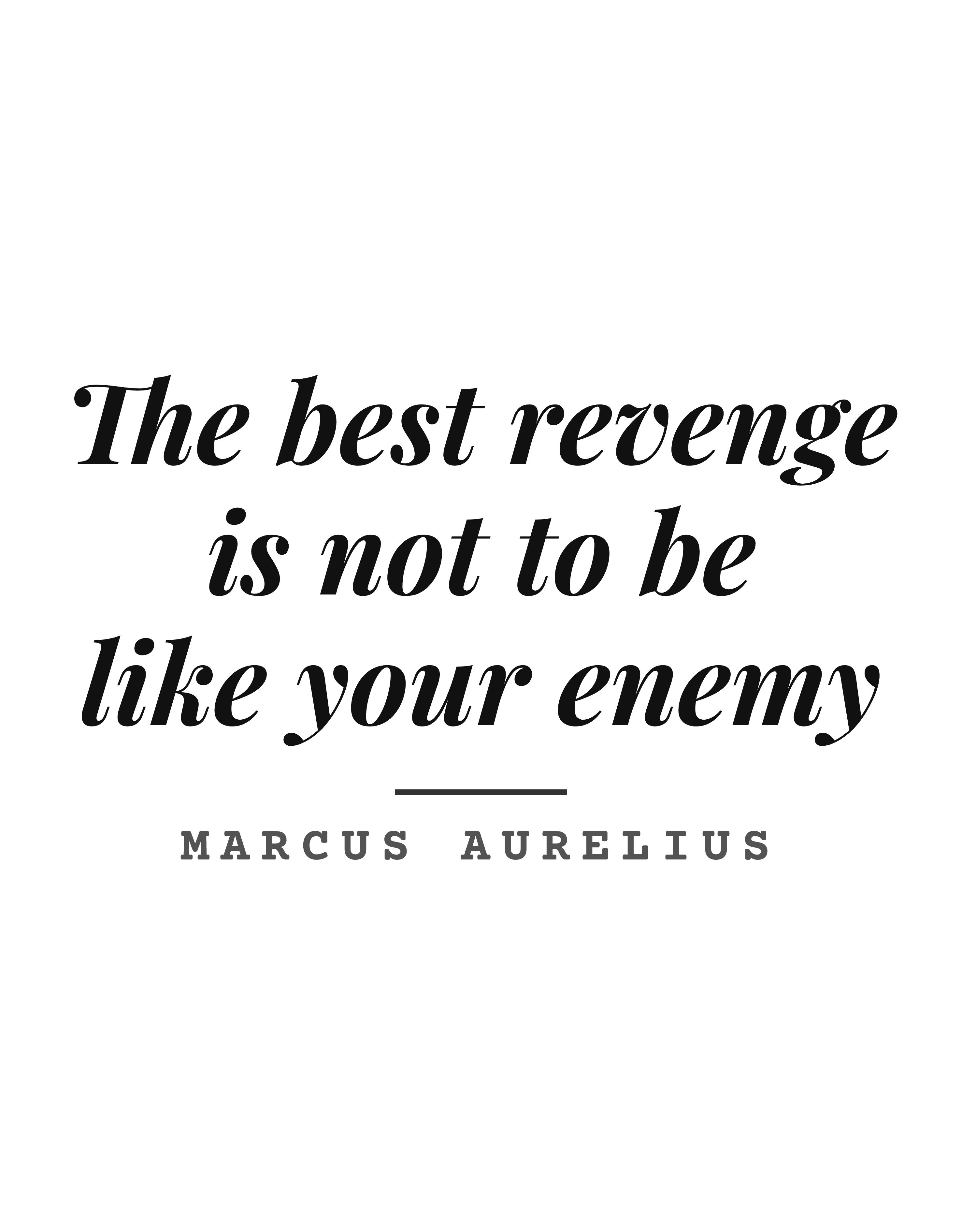 The best revenge is not to be like your enemy