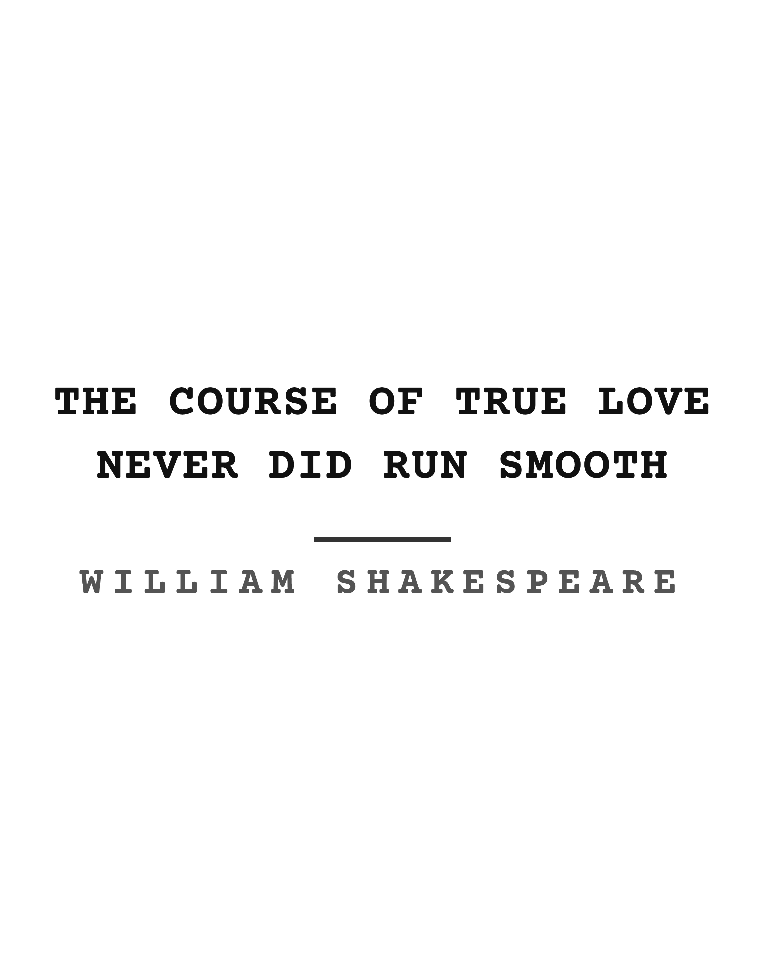The course of true love never did run smooth