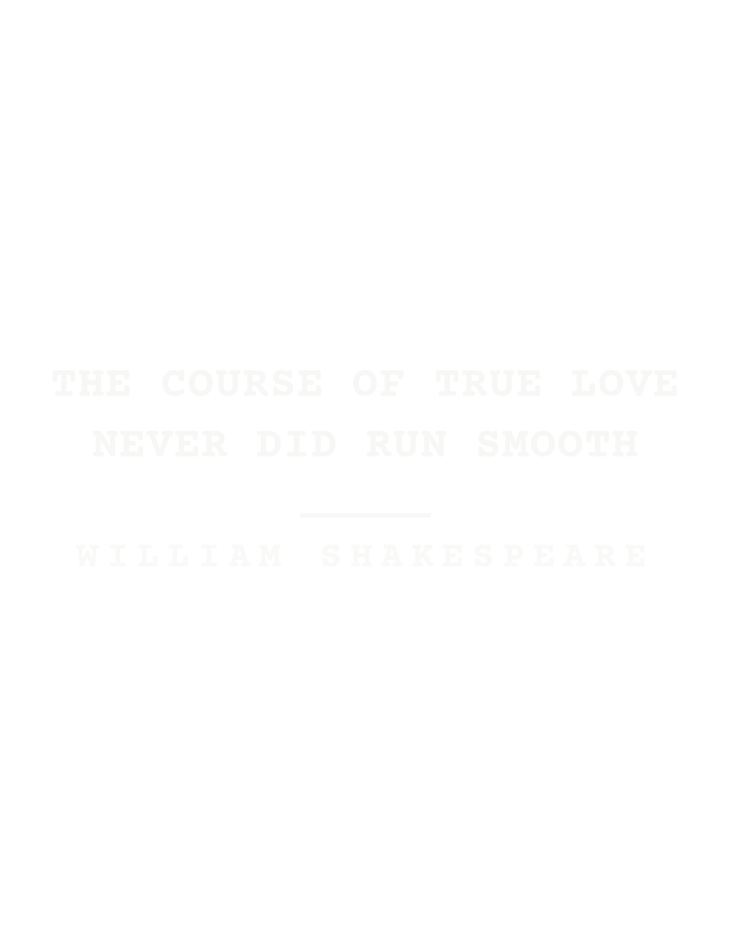 The course of true love never did run smooth