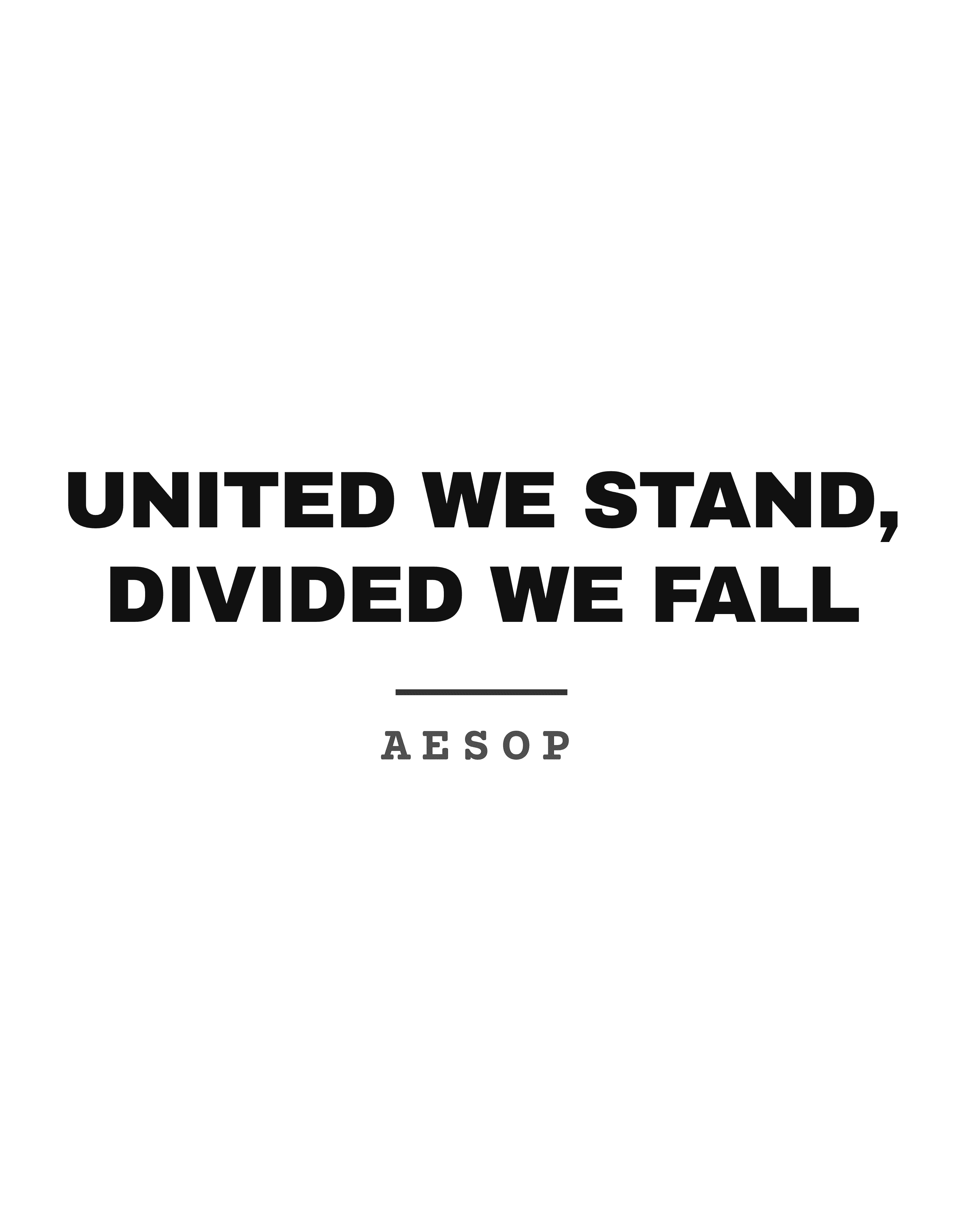 United we stand, divided we fall