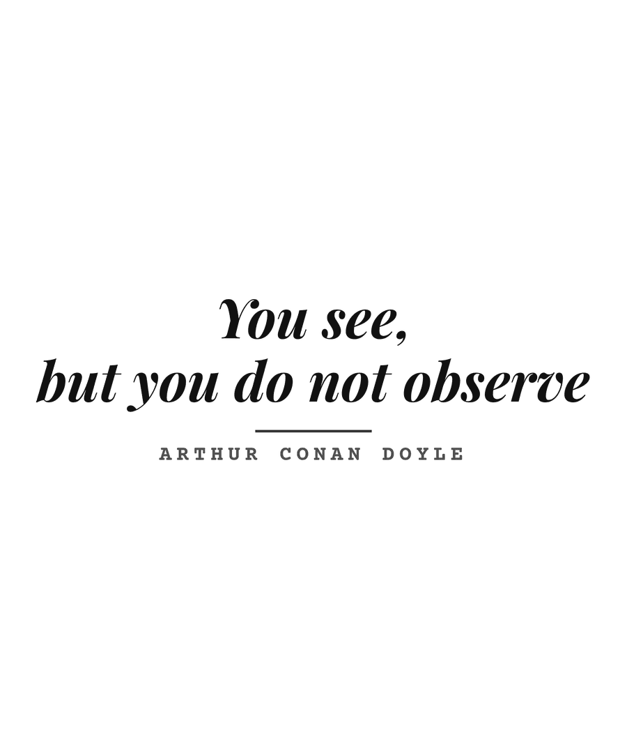 You see, but you do not observe