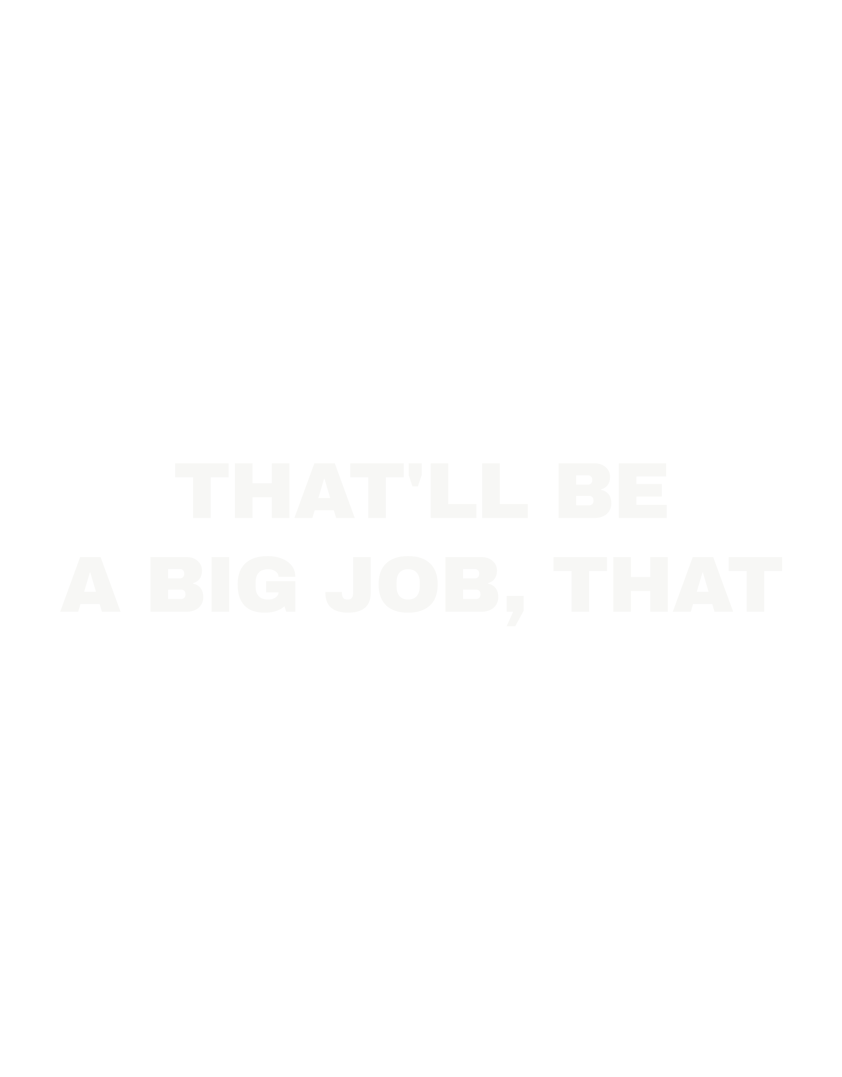 That'll be a big job, that