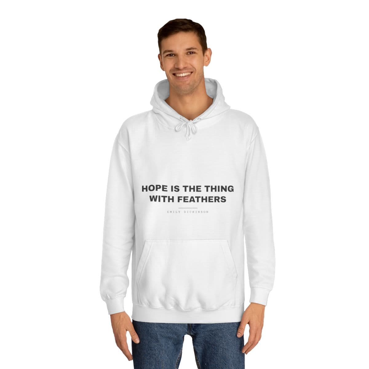 Hope is the thing with feathers — On a hoodie