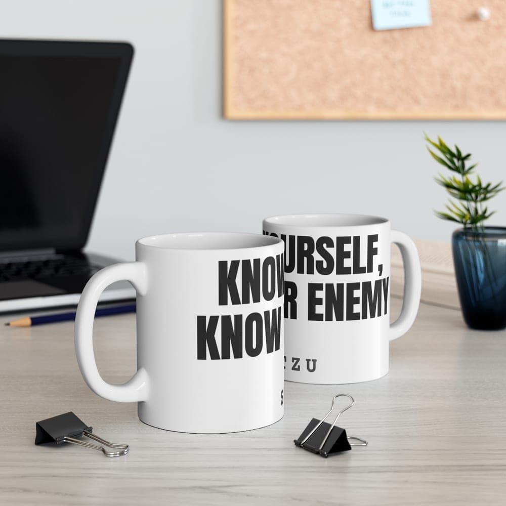 Know yourself, know your enemy — On a mug